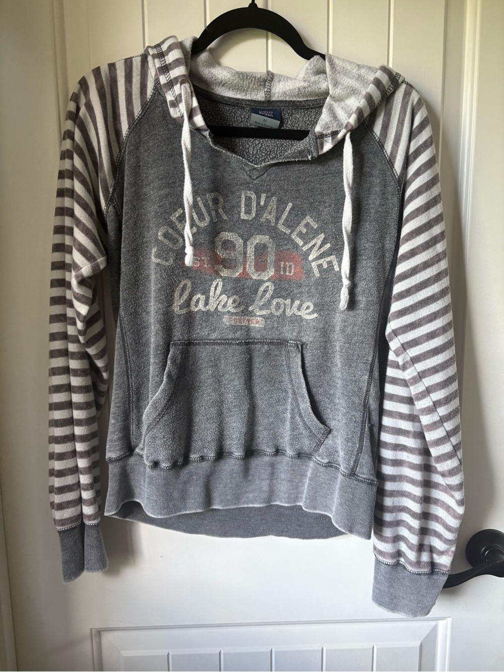 MV Sport Vintage Striped Sleeve Hoodie